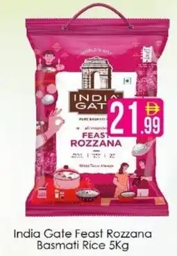 AIKO HYPERMARKET India Gate Feast Rozzana Basmati Rice offer