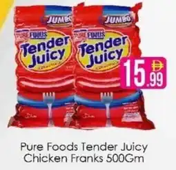 AIKO HYPERMARKET Pure Foods Tender Juicy Chicken Franks offer