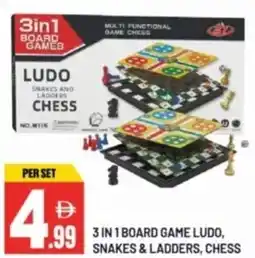 Dream Land Center 3 in 1 board game ludo, snakes & ladders, chess offer