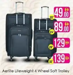 AIKO HYPERMARKET Aerlite Liteweight 4 Wheel Soft Trolley 20'' offer
