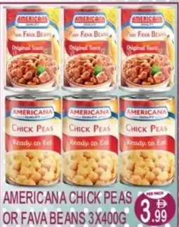 Dream Land Center Americana chick peas or fava beans offer