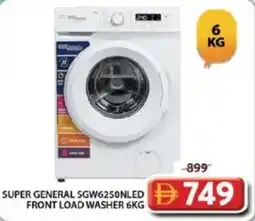 Grand Hyper Market SUPER GENERAL SGW6250NLED 749 FRONT LOAD WASHER offer