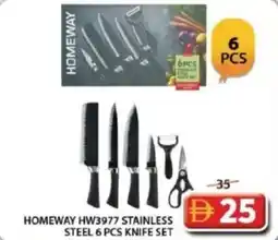 Grand Hyper Market Homeway hw3977 stainless 25 steel 6 pcs knife set offer