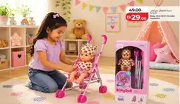 Lulu Hypermarket Baby Doll With Stroller Assorted offer