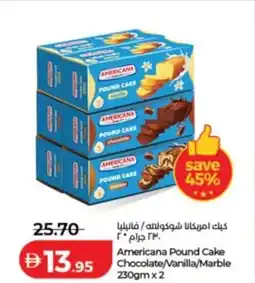 Lulu Hypermarket Americana Pound Cake Chocolate / Vanilla / Marble offer
