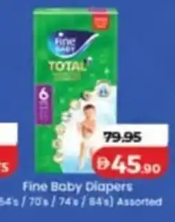 Lulu Hypermarket Fine baby diapers assorted offer