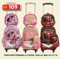 Grand Hyper Market Para john pjsb6083 a school trolley bag 3pc st 16 offer