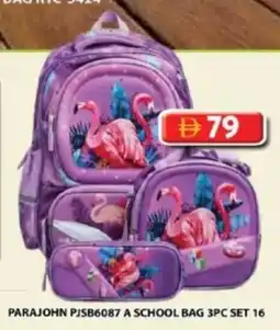 Grand Hyper Market Parajohn pjsb6087 a school bag 3pc set 16 offer