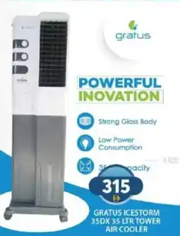 Grand Hyper Market Gratus icestorm 35dx tower air cooler offer