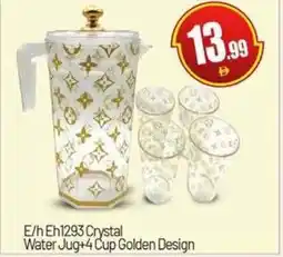 Bigmart E/h Eh1293 Crystal Water Jug + Cup Golden Design offer