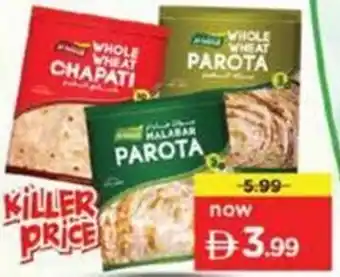 Nesto Al Ameen Malabar/Wheat Parota 5'S /Whole Wheat Chapati 10'S offer