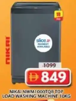 Grand Mall Sharjah Nikai NWM1000TQB Top Load Washing Machine offer