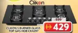 Grand Mall Sharjah Clikon 5 Burner Glass Top gas Hob CK4297 offer