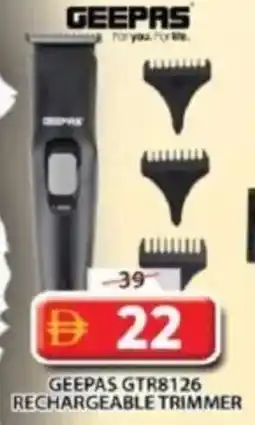 Grand Mall Sharjah Geepas GTR8126 Rechargeable Trimmer offer