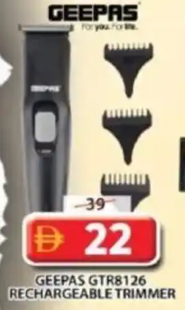 Grand Mall Sharjah Geepas GTR8126 Rechargeable Trimmer offer
