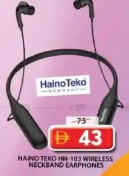 Grand Mall Sharjah Haino Teko HN-103 Wireless Neckband Earphones offer