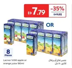Carrefour Lacnor %100 apple or orange juice offer