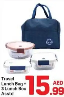 Day To Day Travel lunch bag + 3 lunch box asstd offer