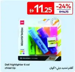 Carrefour Deli highlighter 6 col chisel tip offer