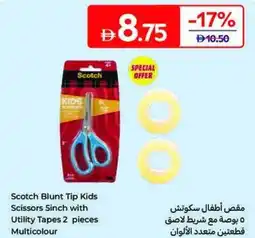 Carrefour Scotch Blunt Tip Kids Scissors with Utility Tapes Multicolour offer
