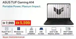 Sharaf DG ASUS TUF Gaming A14 offer