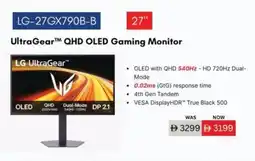 Sharaf DG LG UltraGear QHD OLED Gaming Monitor LG-27GX790B-B offer