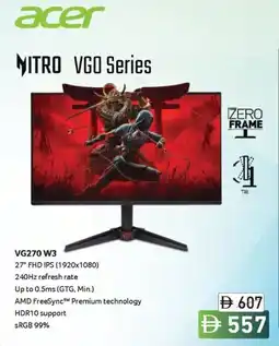 Sharaf DG acer NITRO VGO Series VG270 W3 offer