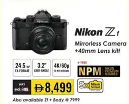 Sharaf DG Nikon Z Mirrorless Camera +40mm Lens kitt offer