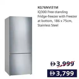 Sharaf DG SIEMENS KG76NVI31M iQ300 Free-standing Fridge-freezer with Freezer offer
