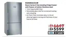 Sharaf DG KGN86A131M Bosch Series 6 free-standing fridge-freezer offer