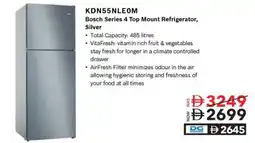 Sharaf DG KDN55NLEOM Bosch Series 4 Top Mount Refrigerator offer