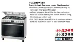 Sharaf DG HGX5H8W51M Bosch Series 6 Gas range cooker offer