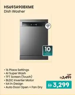 Sharaf DG Hisense HS693A90BXME Dish Washer offer