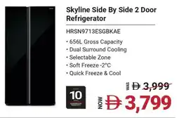 Sharaf DG Hitachi Skyline Side By Side 2 Door Refrigerator HRSN9713ESGBKAE offer