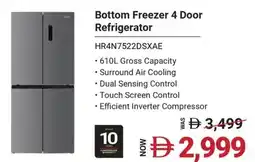 Sharaf DG Hitachi Bottom Freezer 4 Door Refrigerator HR4N7522DSXAE offer