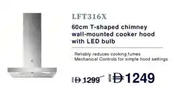 Sharaf DG Electrolux LFT316X 60cm T-shaped chimney wall-mounted cooker hood with LED bulb offer
