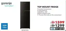 Sharaf DG Gorenje life simplified top mount fridge offer