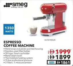 Sharaf DG Smeg espresso coffee machine offer