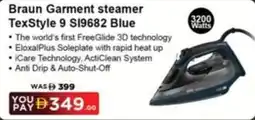 Sharaf DG Braun Garment steamer TexStyle 9 S19682 Blue offer