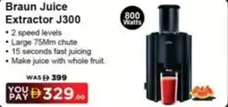 Sharaf DG Braun Juice Extractor J300 800 Watts offer