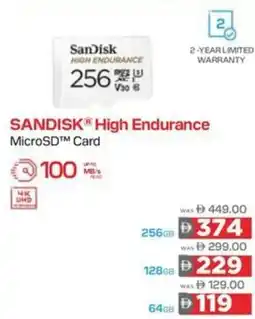 Sharaf DG SANDISK High Endurance MicroSD Card 256GB offer