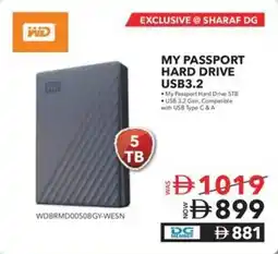 Sharaf DG WD my passport hard drive USB3.2 offer