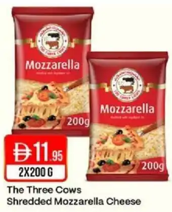 The Three Cows Shredded Mozzarella Cheese