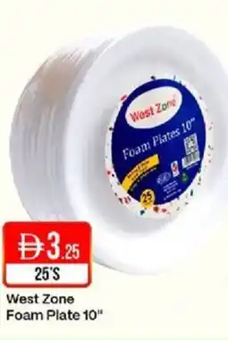 West Zone Supermarket West Zone Foam Plate offer