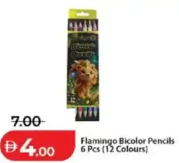 Lulu Hypermarket Flamingo bicolor pencils 6 pcs (12 colours) offer