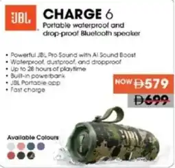 Lulu Hypermarket JBL CHARGE 6 Portable waterproof and drop-proof Bluetooth speaker offer