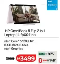 Lulu Hypermarket HP OmniBook 5 Flip 2-in-1 Laptop 14-fp0041ne offer
