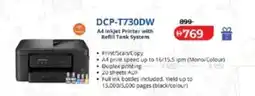 Lulu Hypermarket DCP-T730DW A4 Inkjet Printer with Refill Tank System offer