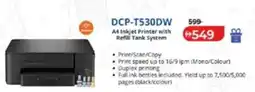 Lulu Hypermarket DCP-T530DW A4 Inkjet Printer with Refill Tank System offer