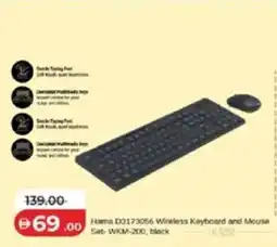 Lulu Hypermarket Hama D3173056 Wireless Keyboard and Mouse Set- WKM-200 black offer